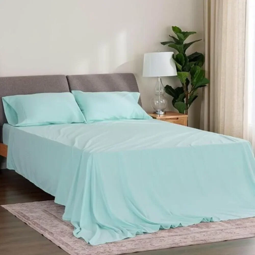 Twin Bed Sheets Set -‎ 3 Piece Microfiber Bed set (color blue fog)